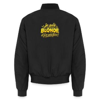 Je suis blonde - Bomber unisexe - noir - Dos - AI Model Male 185 light (185cm)