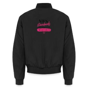 Mes standards ne sont pas négociables - Bomber unisexe - noir - Dos - AI Model Male 185 light (185cm)