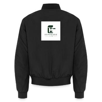 Espresso Club Logo - Unisex Bomberjacke - Schwarz - Hinten - AI Model Male 185 light (185cm)