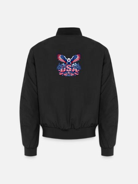 Patriotic Eagle Crest USA - Unisex Bomberjacke - Schwarz