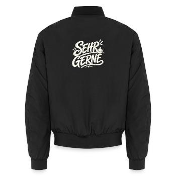 Sehr gerne - Unisex Bomberjacke - Schwarz - Hinten - AI Model Male 185 light (185cm)