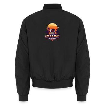 Offline ist Luxus Retro Computer - Unisex Bomberjacke - Schwarz - Hinten - AI Model Male 185 light (185cm)