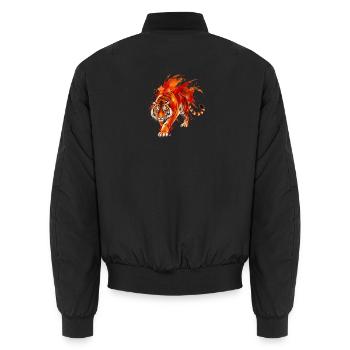 Wasserfarbiger Tigerimpression - Unisex Bomberjacke - Schwarz - Hinten - AI Model Male 185 light (185cm)