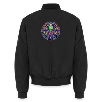 Alien DJ - Unisex Bomberjacke - Schwarz - Hinten - AI Model Male 185 light (185cm)