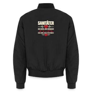 Sanitäter Rettungsdienst Geschenk Geburtstag - Unisex Bomberjacke - Schwarz - Hinten - AI Model Male 185 light (185cm)