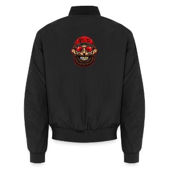 Knuckle Head Pete - Unisex Bomberjacke - Schwarz - Hinten - AI Model Male 185 light (185cm)