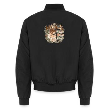 Weltstillwoche  - Unisex Bomberjacke - Schwarz - Hinten - AI Model Male 185 light (185cm)