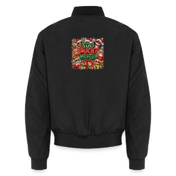 Too Much Never Xmas Chaos - Unisex Bomberjacke - Schwarz - Hinten - AI Model Male 185 light (185cm)