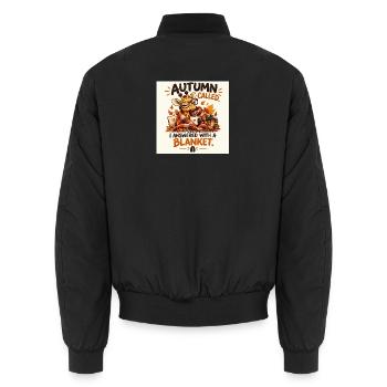 Autumn hat angerufen Ich habe mit einer Decke geantwortet - Unisex Bomberjacke - Schwarz - Hinten - AI Model Male 185 light (185cm)