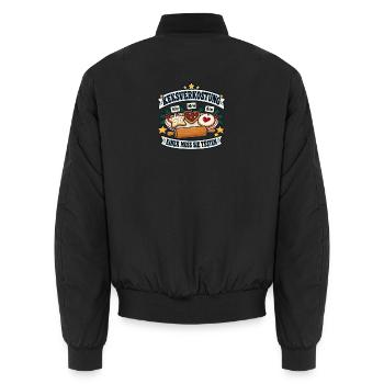 Keksverkostung – Einer muss sie testen - Unisex Bomberjacke - Schwarz - Hinten - AI Model Male 185 light (185cm)