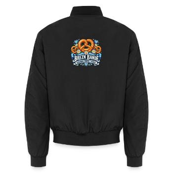 Brezn Bande – Zusammen schmeckt es besser - Unisex Bomberjacke - Schwarz - Hinten - AI Model Male 185 light (185cm)