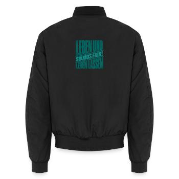 Leben und Leben lassen - Unisex Bomberjacke - Schwarz - Hinten - AI Model Male 185 light (185cm)