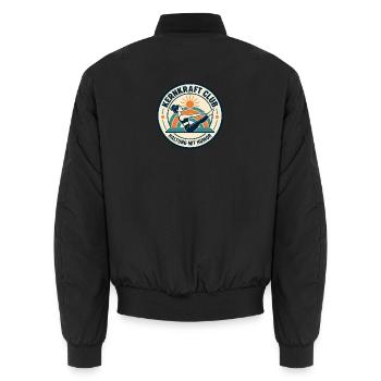 Kernkraft Club – Haltung mit Humor - Unisex Bomberjacke - Schwarz - Hinten - AI Model Male 185 light (185cm)