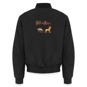 Mittelalterliche Einhörner - Unisex Bomberjacke - Schwarz - Hinten - AI Model Male 185 light (185cm)