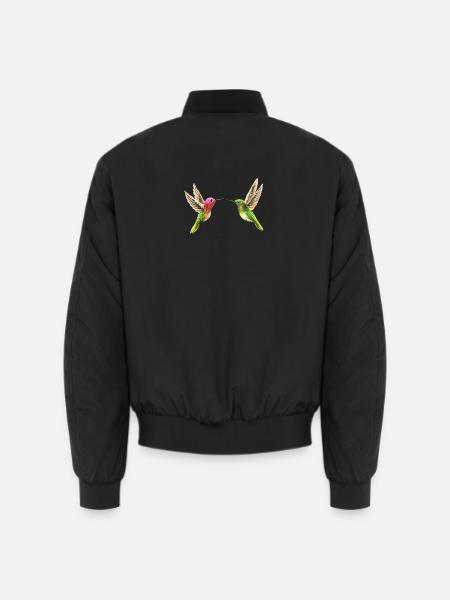 Zwei Kolibris (handpainted) - Unisex Bomberjacke - Schwarz