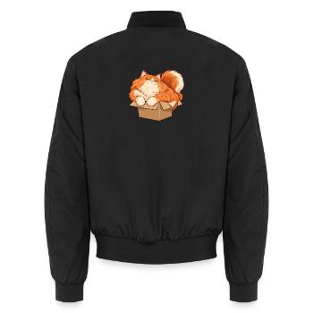 Katze im kleinen Karton - Unisex Bomberjacke - Schwarz - Hinten - AI Model Male 185 light (185cm)