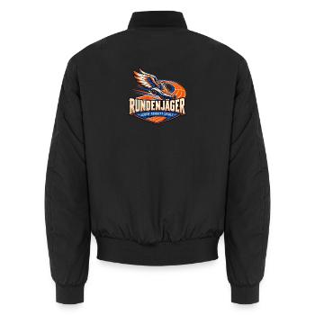 Rundenjäger – Jeder Schritt zählt - Unisex Bomberjacke - Schwarz - Hinten - AI Model Male 185 light (185cm)