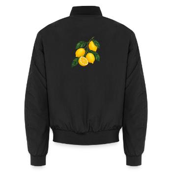 Zitruszweig Gelbe Lemons Motiv - Unisex Bomberjacke - Schwarz - Hinten - AI Model Male 185 light (185cm)