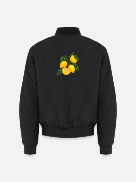 Zitruszweig Gelbe Lemons Motiv - Unisex Bomberjacke - Schwarz