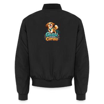 Gassi ist mein Cardio - Unisex Bomberjacke - Schwarz - Hinten - AI Model Male 185 light (185cm)