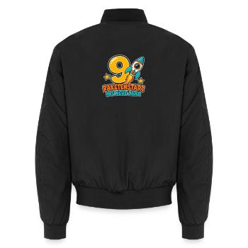 9 Geburtstag – Raketenstart ins neue Jahr - Unisex Bomberjacke - Schwarz - Hinten - AI Model Male 185 light (185cm)