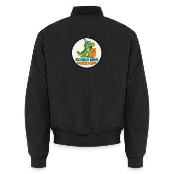 6 Geburtstag – Kleiner Dino große Pläne - Unisex Bomberjacke - Schwarz - Hinten - AI Model Male 185 light (185cm)