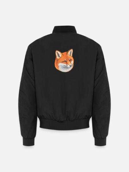 Roter Fuchs illustriert hell und warm - Unisex Bomberjacke - Schwarz