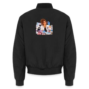 Schicke Wissenschaftlerin im Labor - Unisex Bomberjacke - Schwarz - Hinten - AI Model Male 185 light (185cm)