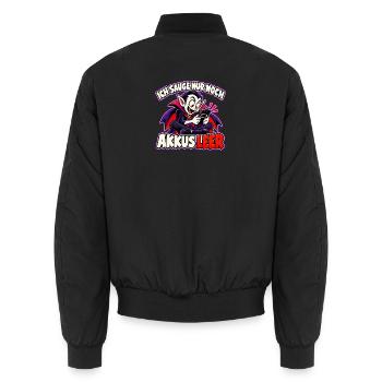 Halloween-Vampir – Ich sauge nur noch, Akkus leer - Unisex Bomberjacke - Schwarz - Hinten - AI Model Male 185 light (185cm)