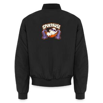 Spukpause – Geist in der Hängematte - Unisex Bomberjacke - Schwarz - Hinten - AI Model Male 185 light (185cm)
