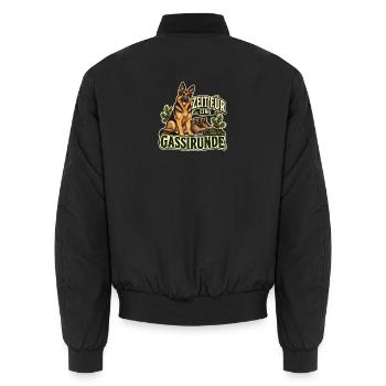 Schäferhund Gassirunde - Hundespaziergang - Unisex Bomberjacke - Schwarz - Hinten - AI Model Male 185 light (185cm)