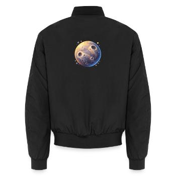 Mondkrater Farbenspiel - Unisex Bomberjacke - Schwarz - Hinten - AI Model Male 185 light (185cm)