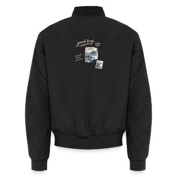 Good Boy Freiheit Reise-Stempel - Unisex Bomberjacke - Schwarz - Hinten - AI Model Male 185 light (185cm)