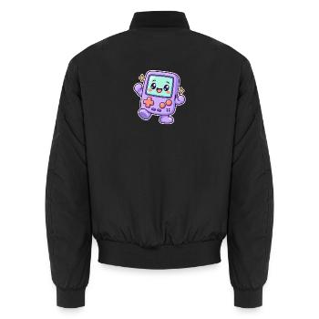 Happy Retro Gaming Console – Süßer Pastell-Gamer - Unisex Bomberjacke - Schwarz - Hinten - AI Model Male 185 light (185cm)