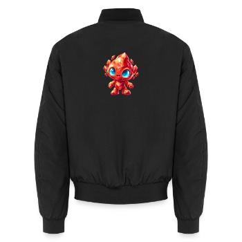 Kristallfeuer Kreatur - Unisex Bomberjacke - Schwarz - Hinten - AI Model Male 185 light (185cm)