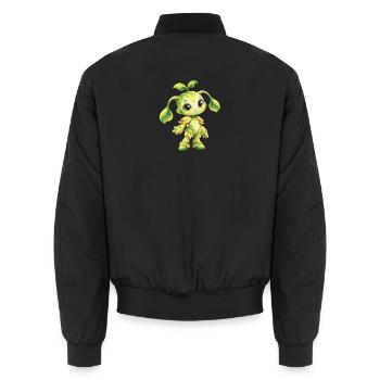 Grünes Pflanzwesen Charme - Unisex Bomberjacke - Schwarz - Hinten - AI Model Male 185 light (185cm)