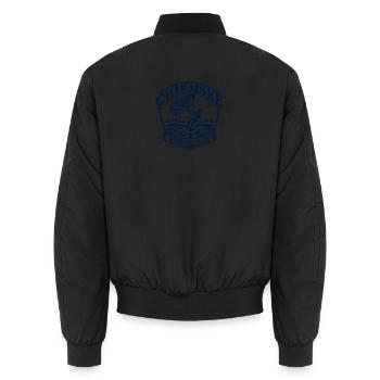 Wingfoil Club Logo Wasserabenteuer - Unisex Bomberjacke - Schwarz - Hinten - AI Model Male 185 light (185cm)