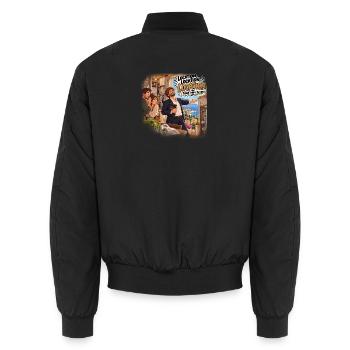 Humor Immobilienmietung Miete - Unisex Bomberjacke - Schwarz - Hinten - AI Model Male 185 light (185cm)