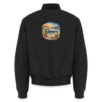 Föhr Inselglück Strandmotiv - Unisex Bomberjacke - Schwarz - Hinten - AI Model Male 185 light (185cm)