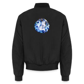 Lunar Spirit Fox - Unisex Bomberjacke - Schwarz - Hinten - AI Model Male 185 light (185cm)