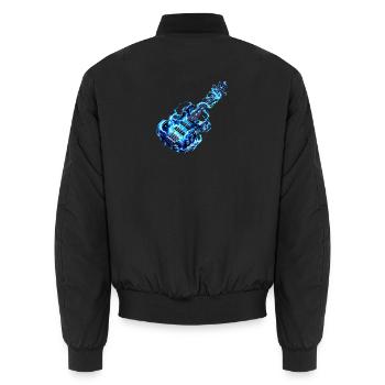Frostfeuer-Basspuls - Unisex Bomberjacke - Schwarz - Hinten - AI Model Male 185 light (185cm)