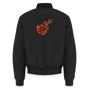 Inferno Dragon Gitarre - Unisex Bomberjacke - Schwarz - Hinten - AI Model Male 185 light (185cm)