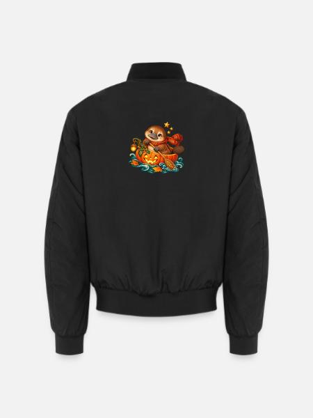 Schnabeltier im Halloween-Kürbis - Unisex Bomberjacke - Schwarz