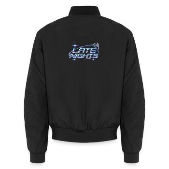 Late Nights Neon Chrome - Unisex Bomberjacke - Schwarz - Hinten - AI Model Male 185 light (185cm)