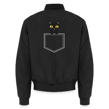 Taschentier schwarze Katze - Unisex Bomberjacke - Schwarz - Hinten - AI Model Male 185 light (185cm)