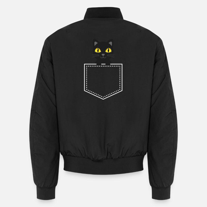Chat noir animal de poche - Bomber unisexe - noir