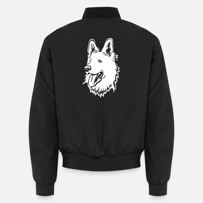 Schweizer Schäferhund Kopf "Black Edition" - Unisex Bomberjacke - Schwarz