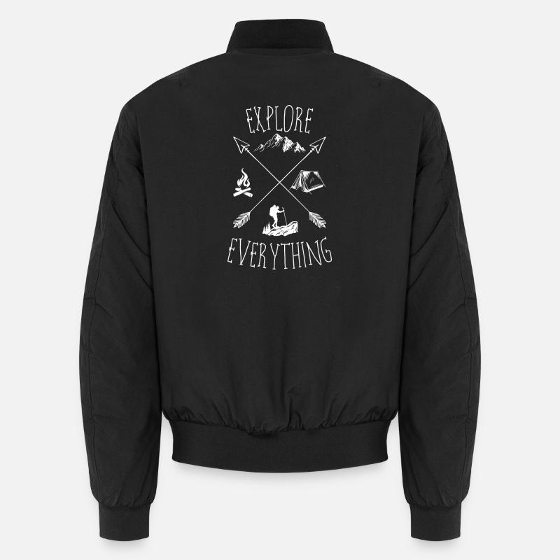 Explore Everything Outdoors - Unisex Bomber Jacket - black