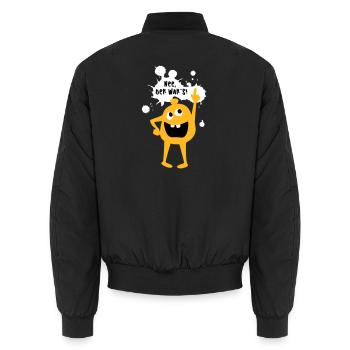 Monster unschuldig "Der war's" Comic Zeigefinger - Unisex Bomberjacke - Schwarz - Hinten - AI Model Male 185 light (185cm)