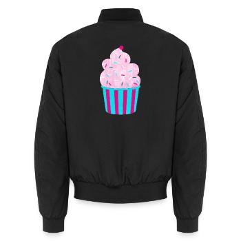 Icecream Cup Deko Eis Streifen Sommer Fun Fan - Unisex Bomberjacke - Schwarz - Hinten - AI Model Male 185 light (185cm)
